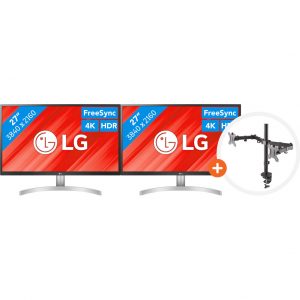 2x LG 27UL500 + NewStar FPMA-D550DBLACK Bildschirm