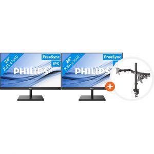 2x Philips 245E1S + NewStar FPMA-D550DBLACK Bildschirm