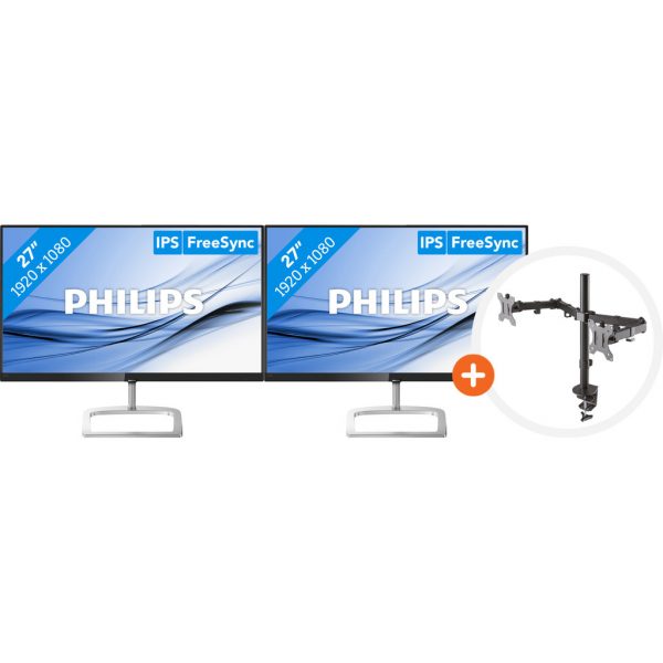 2x Philips 276E9QJAB + NewStar FPMA-D550DBLACK Bildschirm