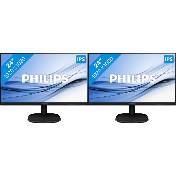 2 x Philips 243V7QDAB Bildschirm