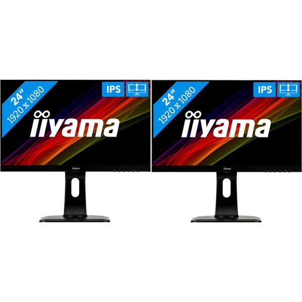 2x iiyama ProLite XUB2492HSU-B1 Bildschirm